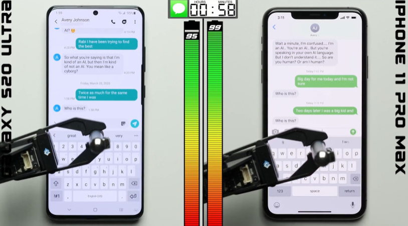 三星Galaxy S20 Ultra、iPhone 11 Pro Max续航测试对比