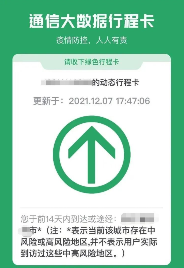 通信行程卡星号标记是什么意思