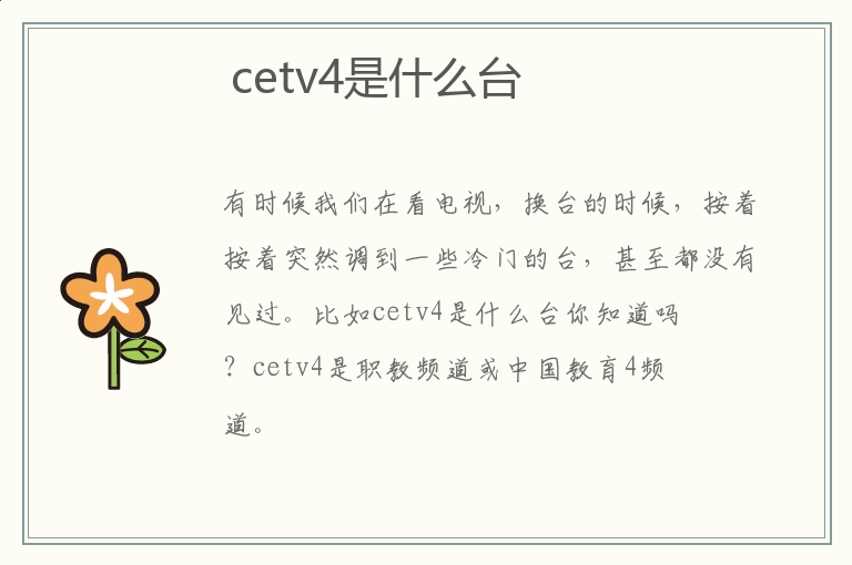 cetv4是什么台