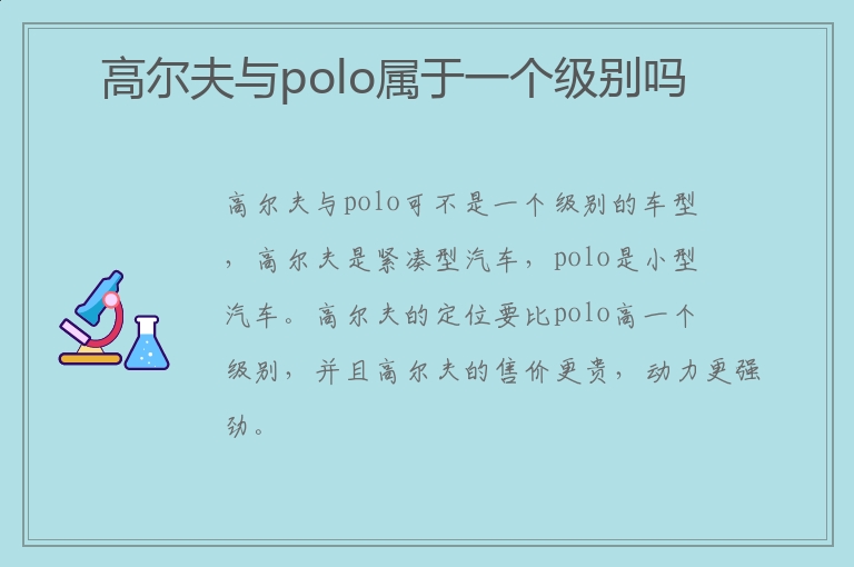 高尔夫与polo属于一个级别吗