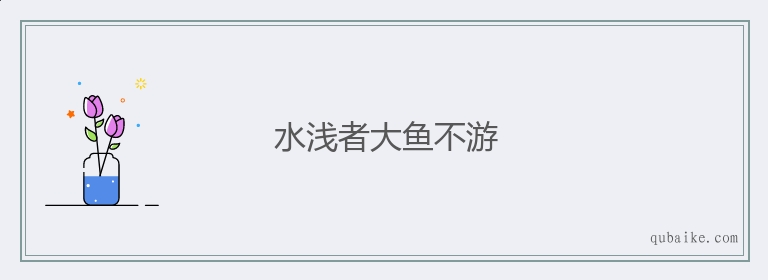 水浅者大鱼不游的意思