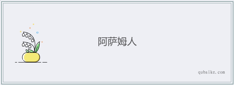 阿萨姆人的意思是什么