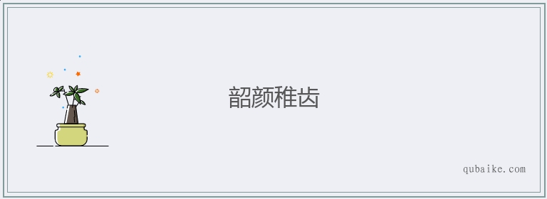 韶颜稚齿的意思是什么