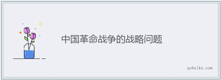 中国革命战争的战略问题的意思是什么