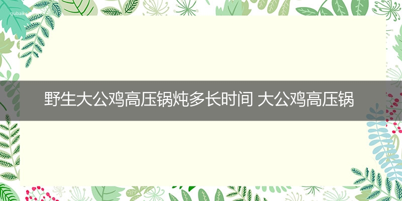 野生大公鸡高压锅炖多长时间 大公鸡高压锅炖多长时间