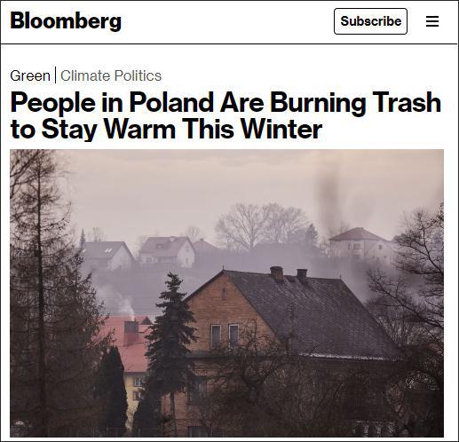 波兰居民开始烧垃圾来取暖了