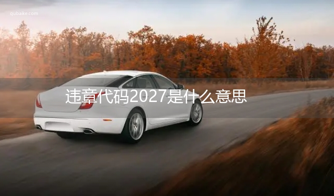 违章代码2027是什么意思