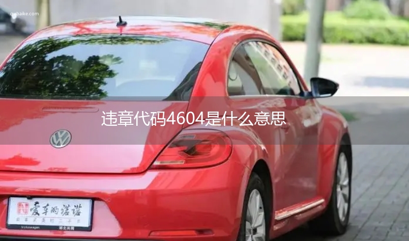 违章代码4604是什么意思