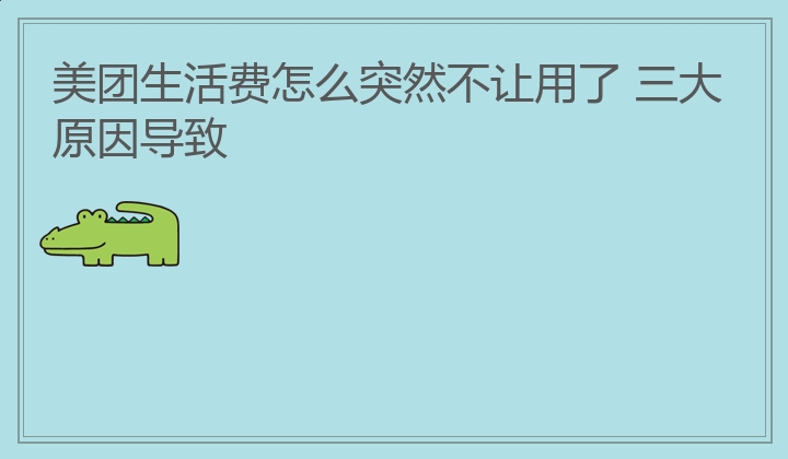 美团生活费怎么突然不让用了 三大原因导致