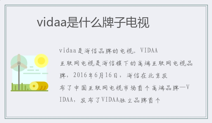 vidaa是什么牌子电视