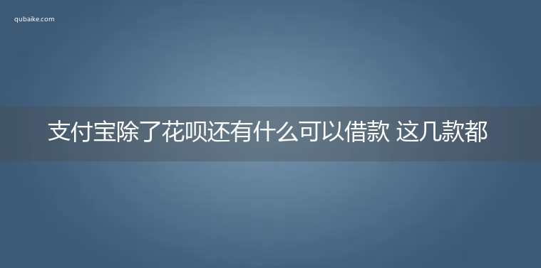 支付宝除了花呗还有什么可以借款 这几款都很好用