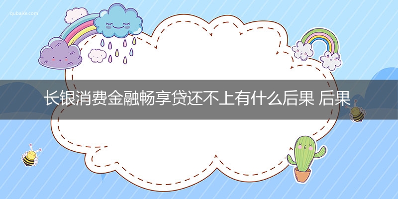 长银消费金融畅享贷还不上有什么后果 后果非常严重