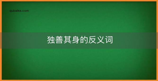 独善其身的反义词