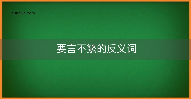 要言不繁的反义词