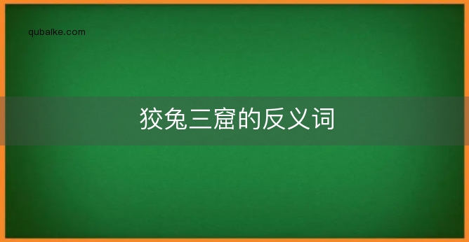 狡兔三窟的反义词