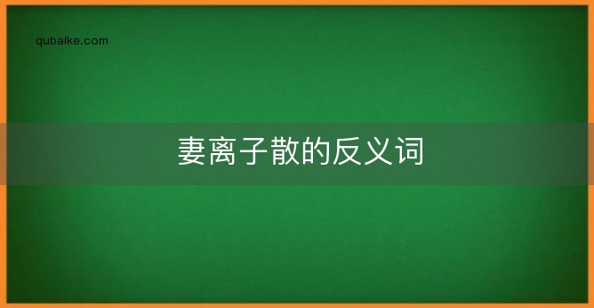 妻离子散的反义词