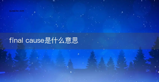 final cause是什么意思