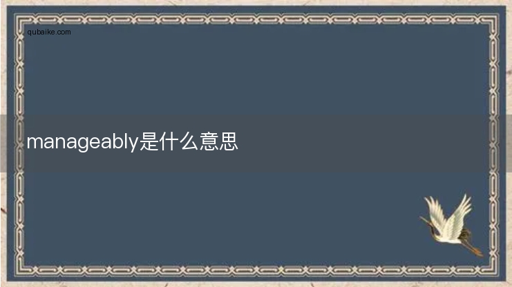 manageably是什么意思
