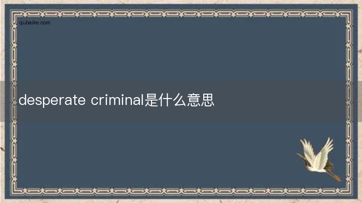 desperate criminal是什么意思