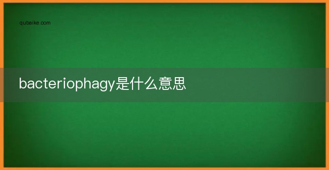 bacteriophagy是什么意思