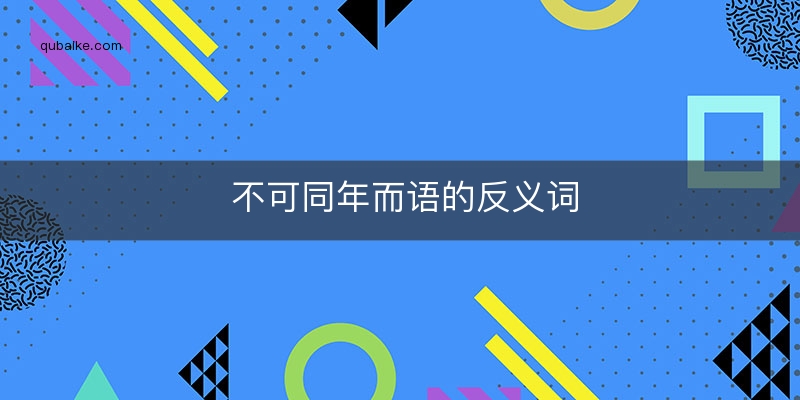 不可同年而语的反义词