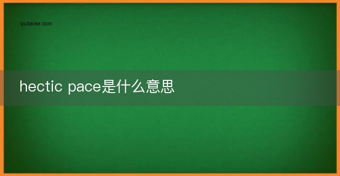 hectic pace是什么意思