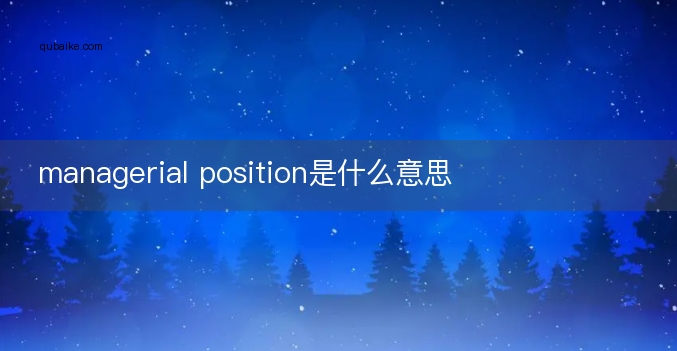 managerial position是什么意思