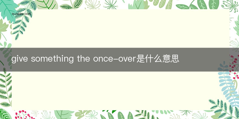 give something the once-over是什么意思