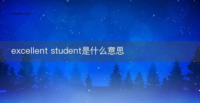 excellent student是什么意思