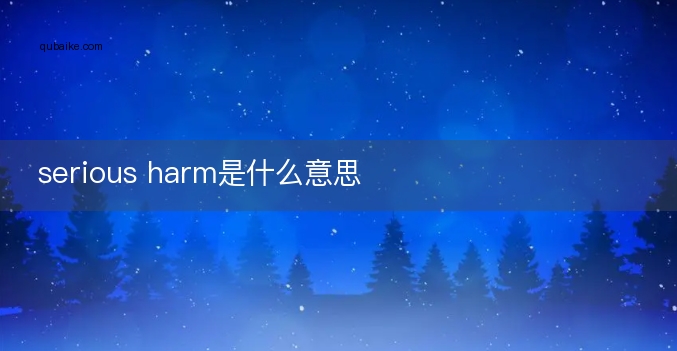 serious harm是什么意思