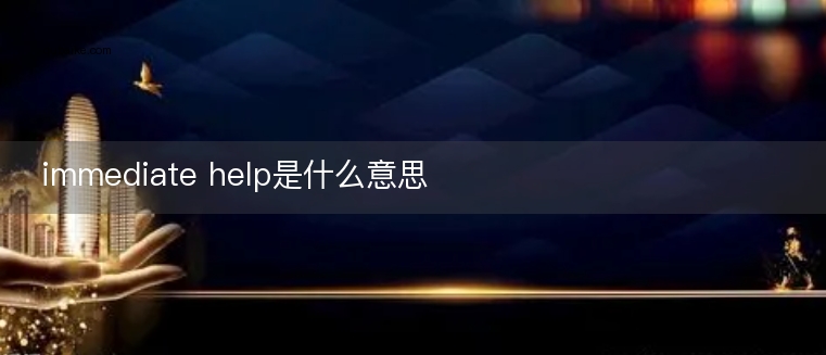 immediate help是什么意思