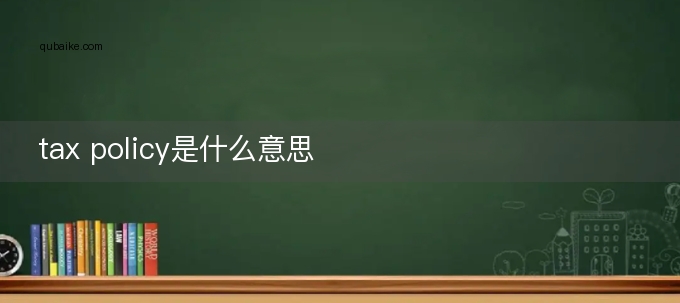 tax policy是什么意思