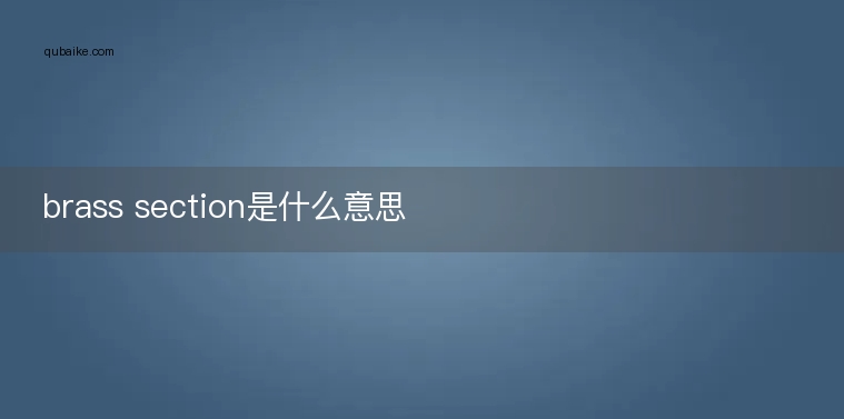 brass section是什么意思
