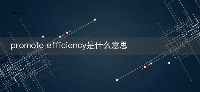 promote efficiency是什么意思