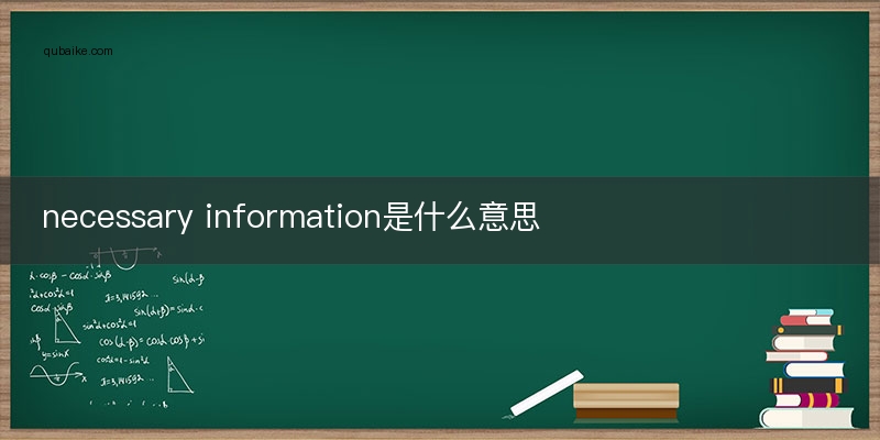 necessary information是什么意思