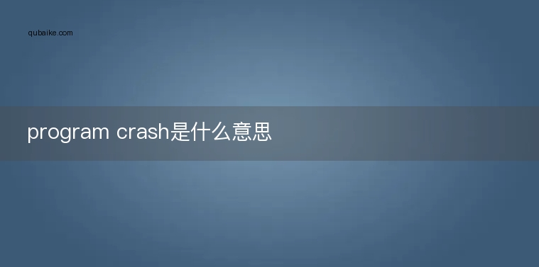 program crash是什么意思