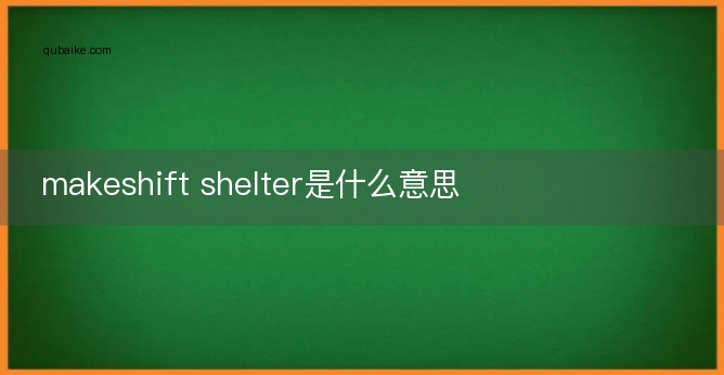 makeshift shelter是什么意思