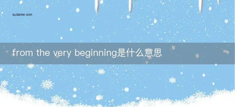 from the very beginning是什么意思