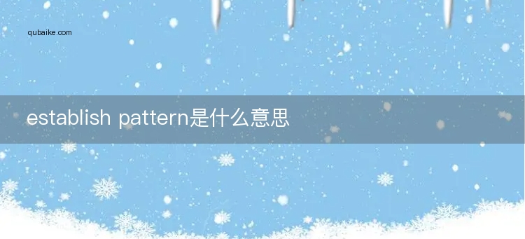 establish pattern是什么意思