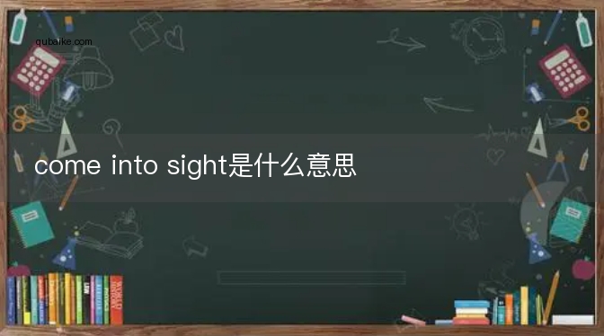 come into sight是什么意思