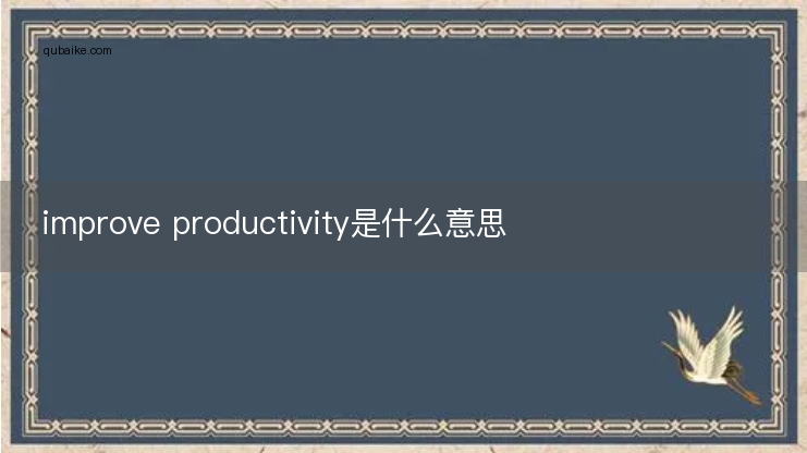 improve productivity是什么意思