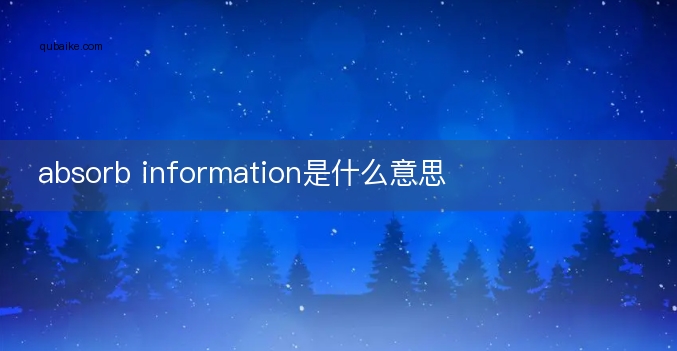 absorb information是什么意思