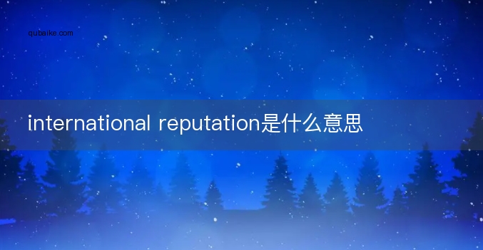 international reputation是什么意思