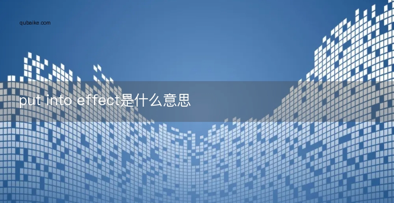 put into effect是什么意思