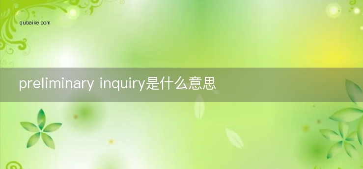 preliminary inquiry是什么意思