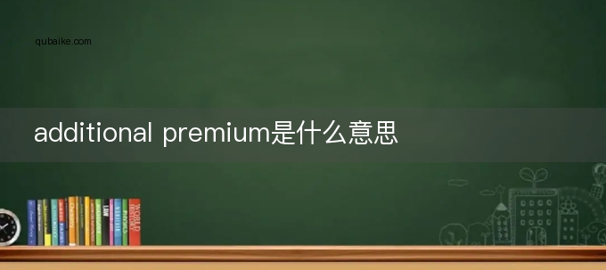 additional premium是什么意思