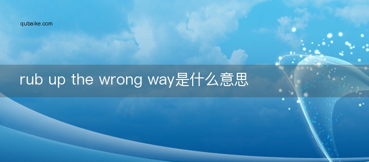 rub up the wrong way是什么意思