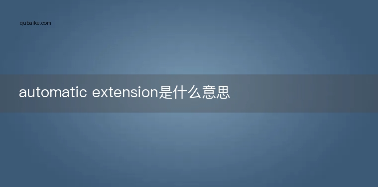 automatic extension是什么意思