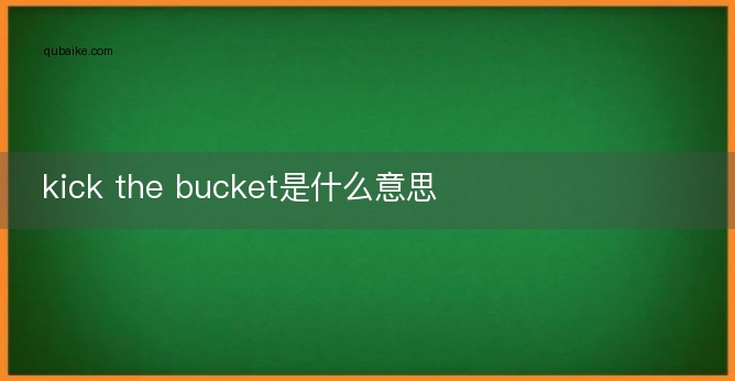 kick the bucket是什么意思