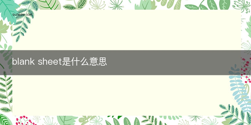 blank sheet是什么意思